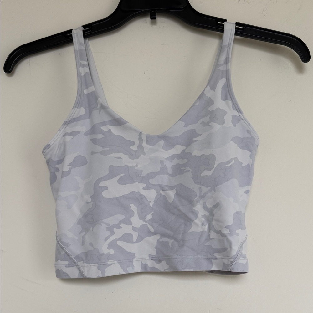 Lululemon Athletica White Camouflage Crop Top